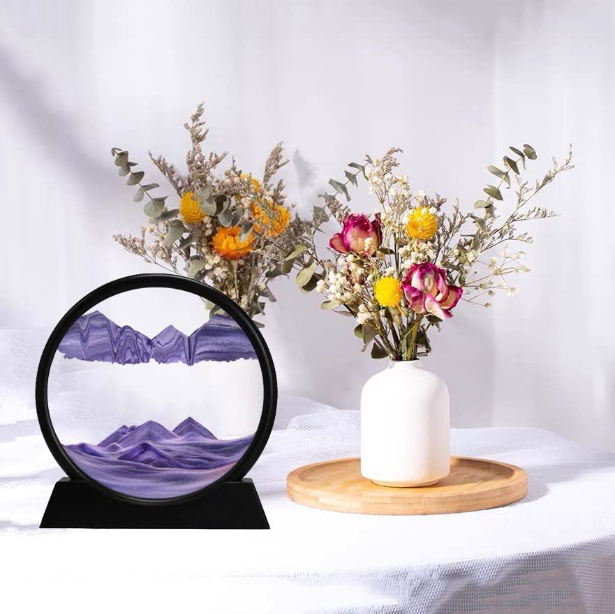 Moving Sand Art Picture Round Glass 3D Deep Sea Sandscape in Motion Display Flowing Sand Frame Relaxing Desktop Home Office Work Decor (7 Inch, Multicolour) Moving Sand Art Picture Round Glass 3D Deep Sea Sandscape in Motion Display Flowing Sand Frame Relaxing Desktop Home Office Work Decor (7 Inch, Multicolour)